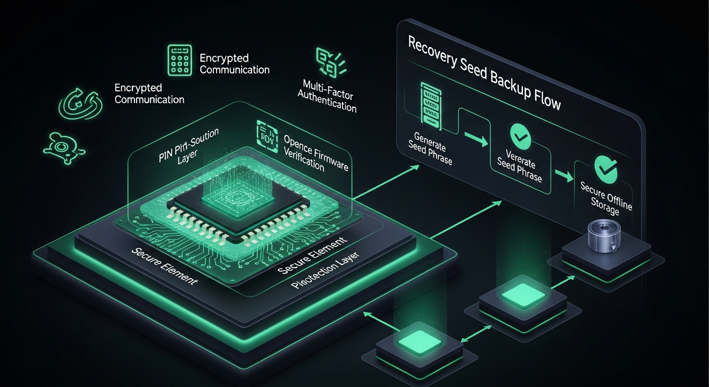 Trezor security statistics highlighting 8,000+ supported assets, 2 million devices sold, and over 10 years of open-source hardware wallet innovation